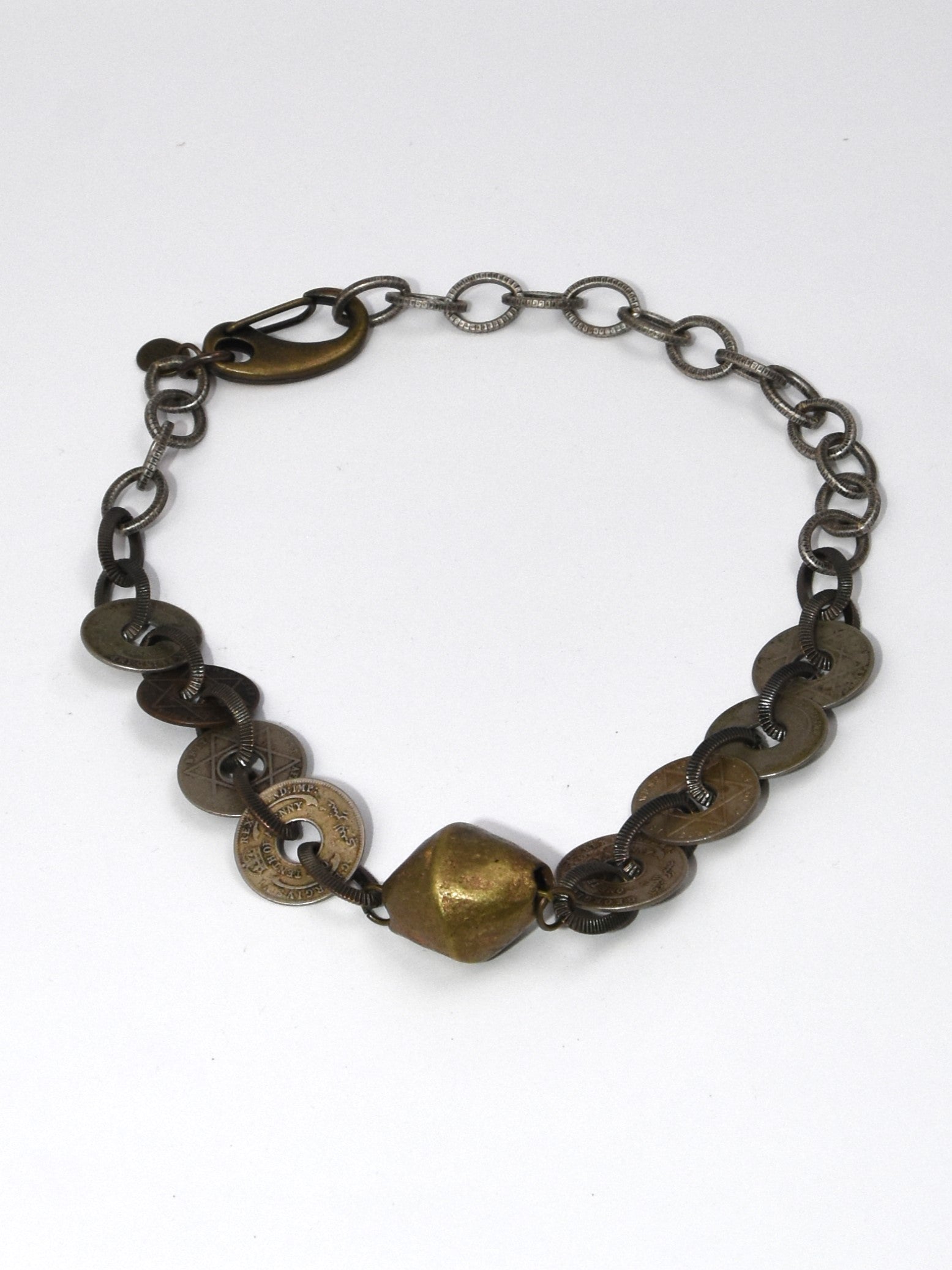 NSerena Jewelry-British West Africa Coins with Bicone Necklace