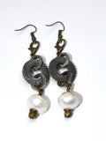 NSerena Jewelry-Mesh ring with Pearl Earrings