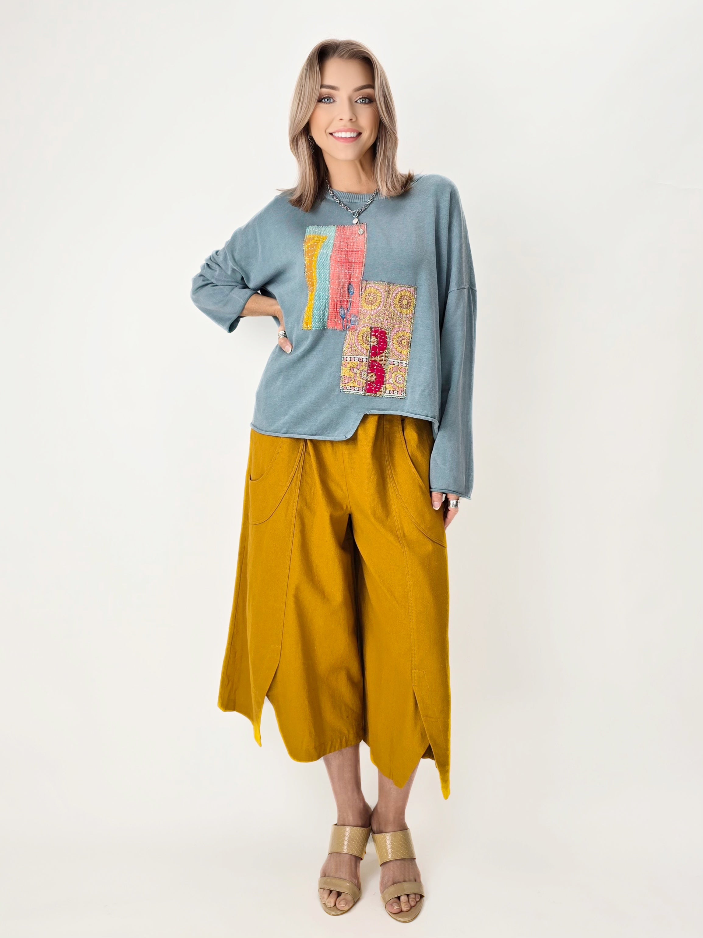 Narenee Designs- Hand-Stitched Patchwork Oversized Sweater