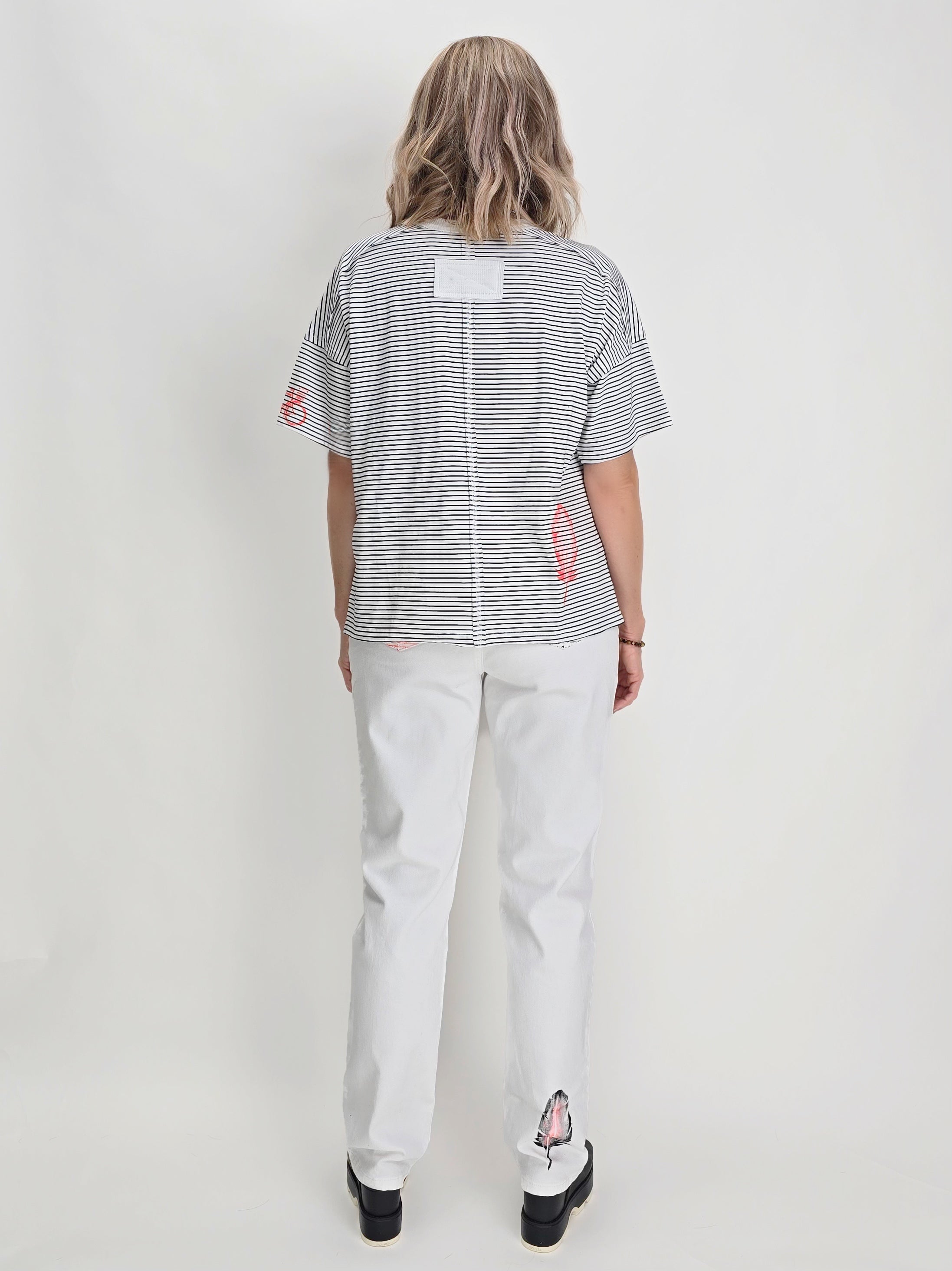 Narenee Designs- One-of-a-Kind Hand-Painted Tapered Jeans