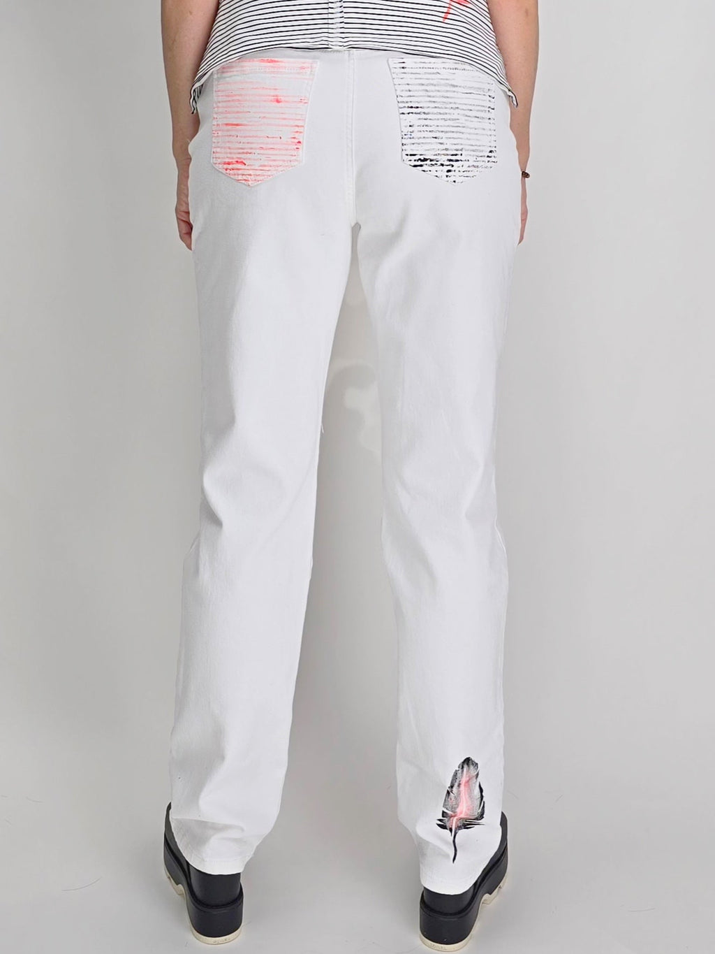 Narenee Designs- One-of-a-Kind Hand-Painted Tapered Jeans