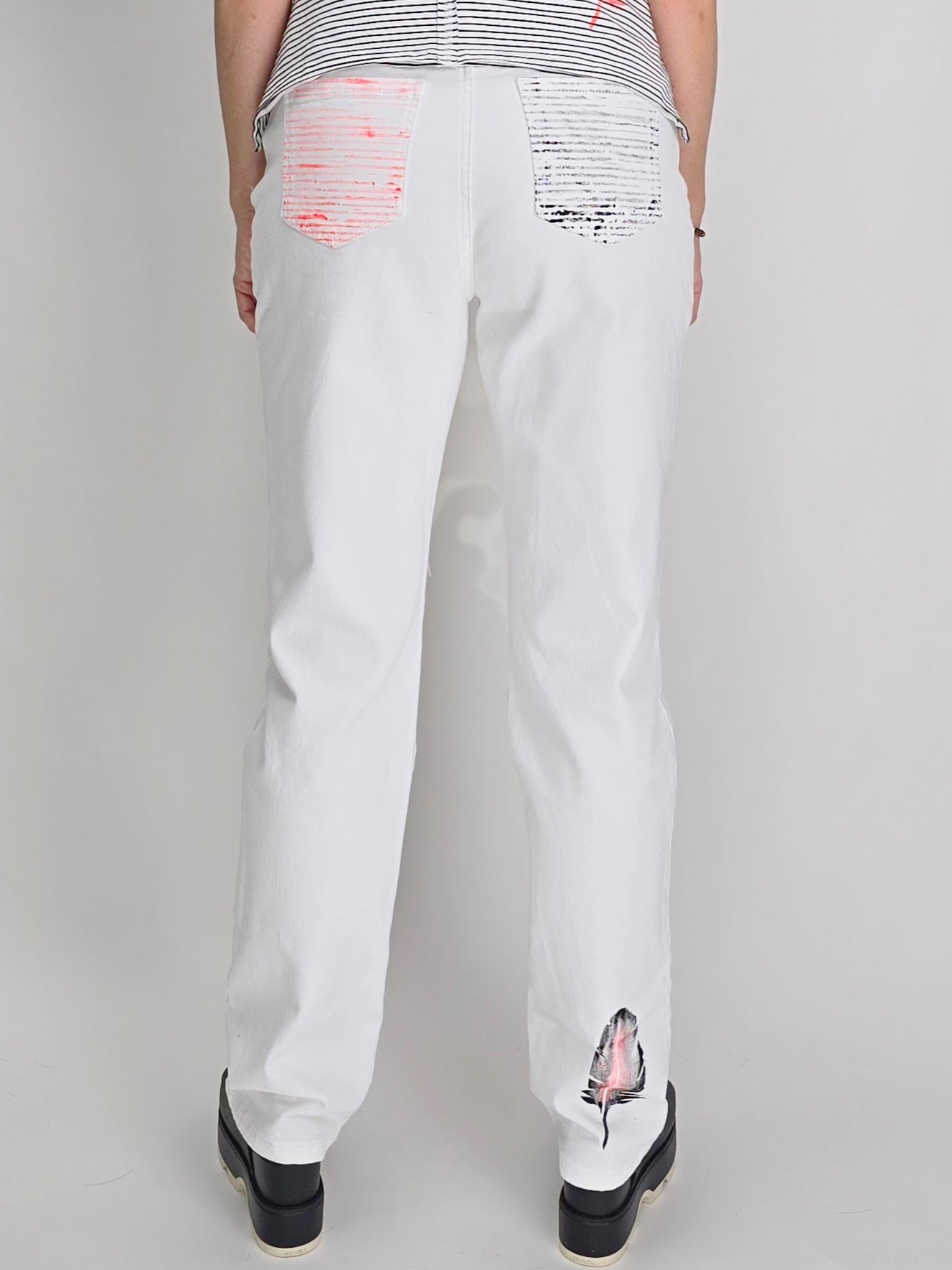 Narenee Designs- One-of-a-Kind Hand-Painted Tapered Jeans