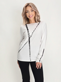 Narenee Designs- L/S White Painted Top