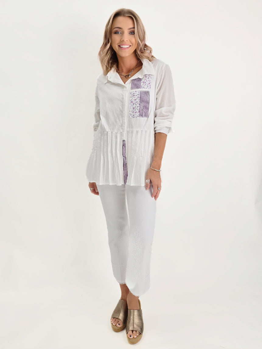 Narenee Designs- Artful Summer Patchwork Shirt