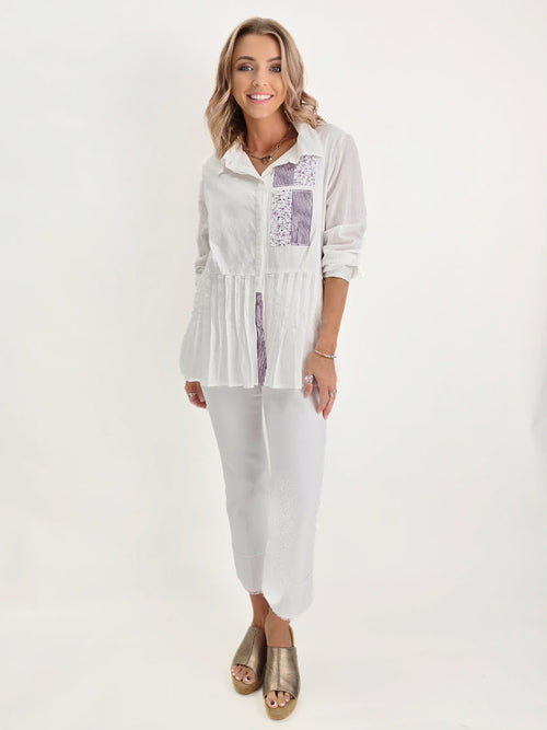 Narenee Designs- Artful Summer Patchwork Shirt