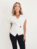 Nerenee Designs - White Asymmetric  Vest