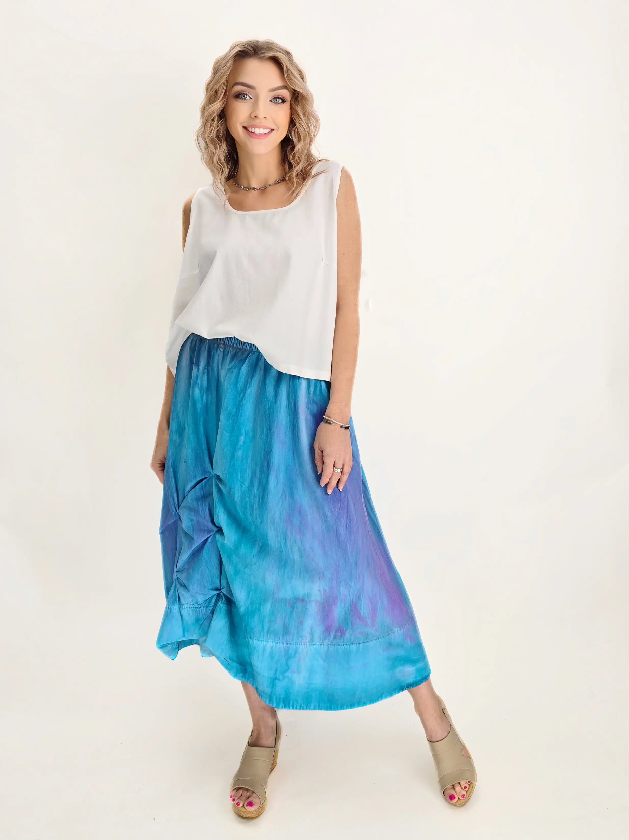 Narenee Designs- Midnight Tide Hand-Dyed Cotton Skirt