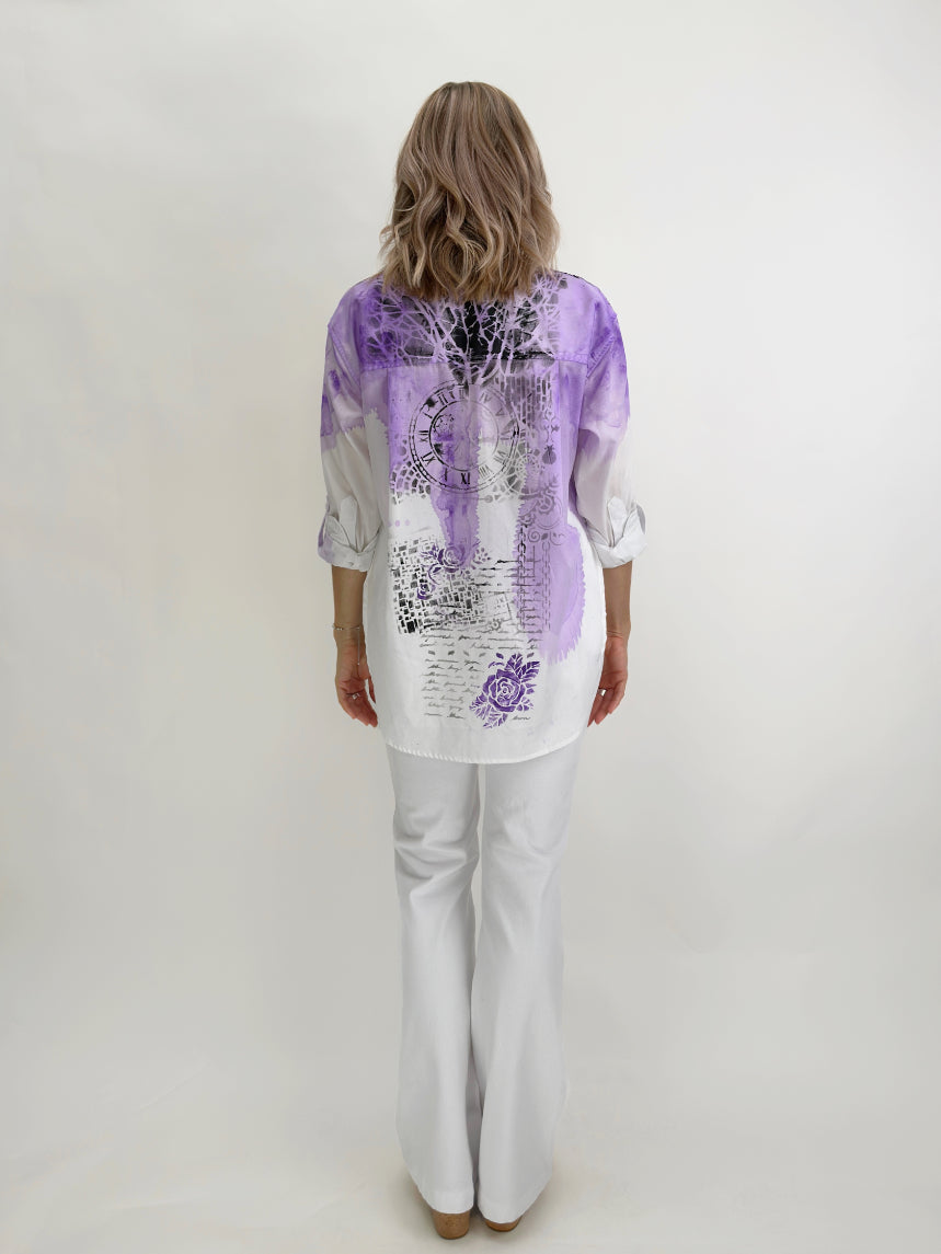 Narenee Designs-Hand Painted White Shirt