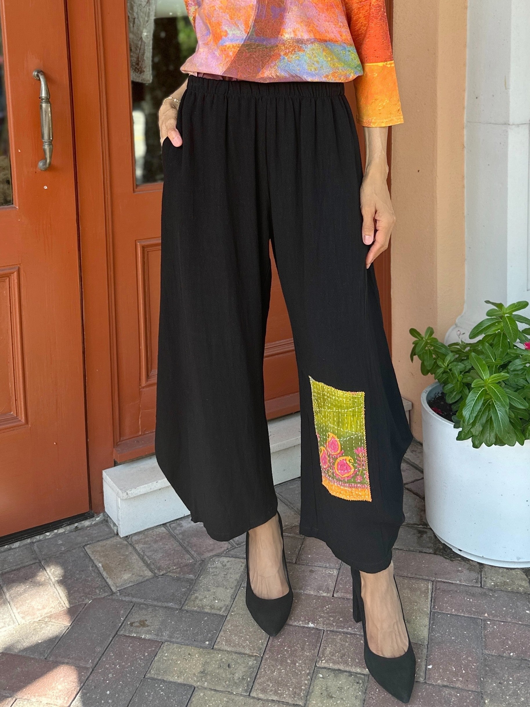 Narenee Designs- Hand-Stitched Cotton Patchwork Lantern Pants