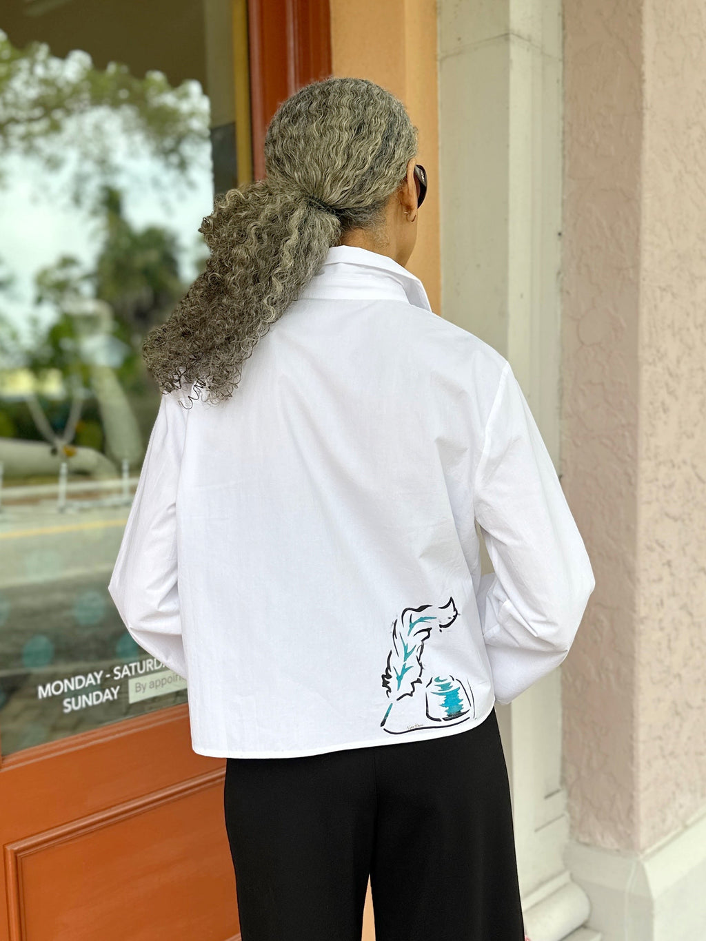 Narenee Designs-Hand Painted White Shirt