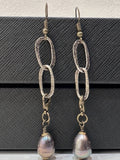 NSerena Jewelry-Link & Pearl Earrings