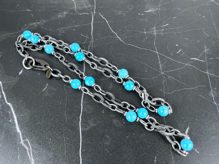NSerena Jewelry-Turquoise with mixed Links Necklace