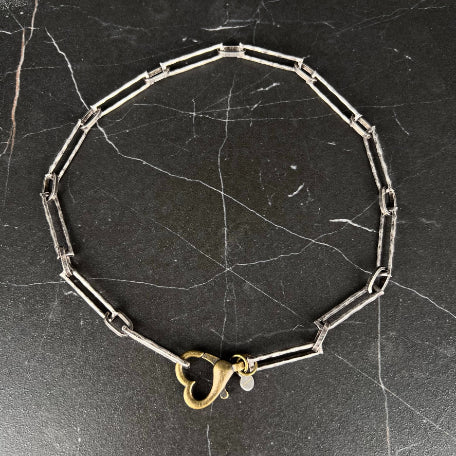 NSerena Jewelry-Antique Paperclip Link Chain Necklace