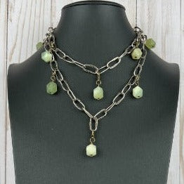 NSerena Jewelry-Hand-cut Aquamarine link Necklace