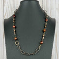 NSerena Jewelry-Cranberry Freshwater Pearls w African Beads Necklace