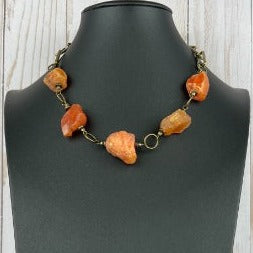 NSerena Jewelry-Carnelian Raw Nugget Necklace