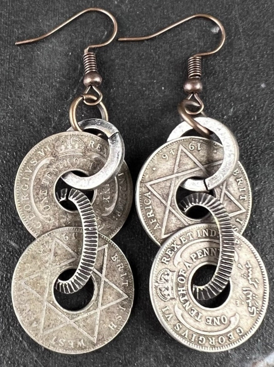 NSerena Jewelry-British West African Coin Earrings