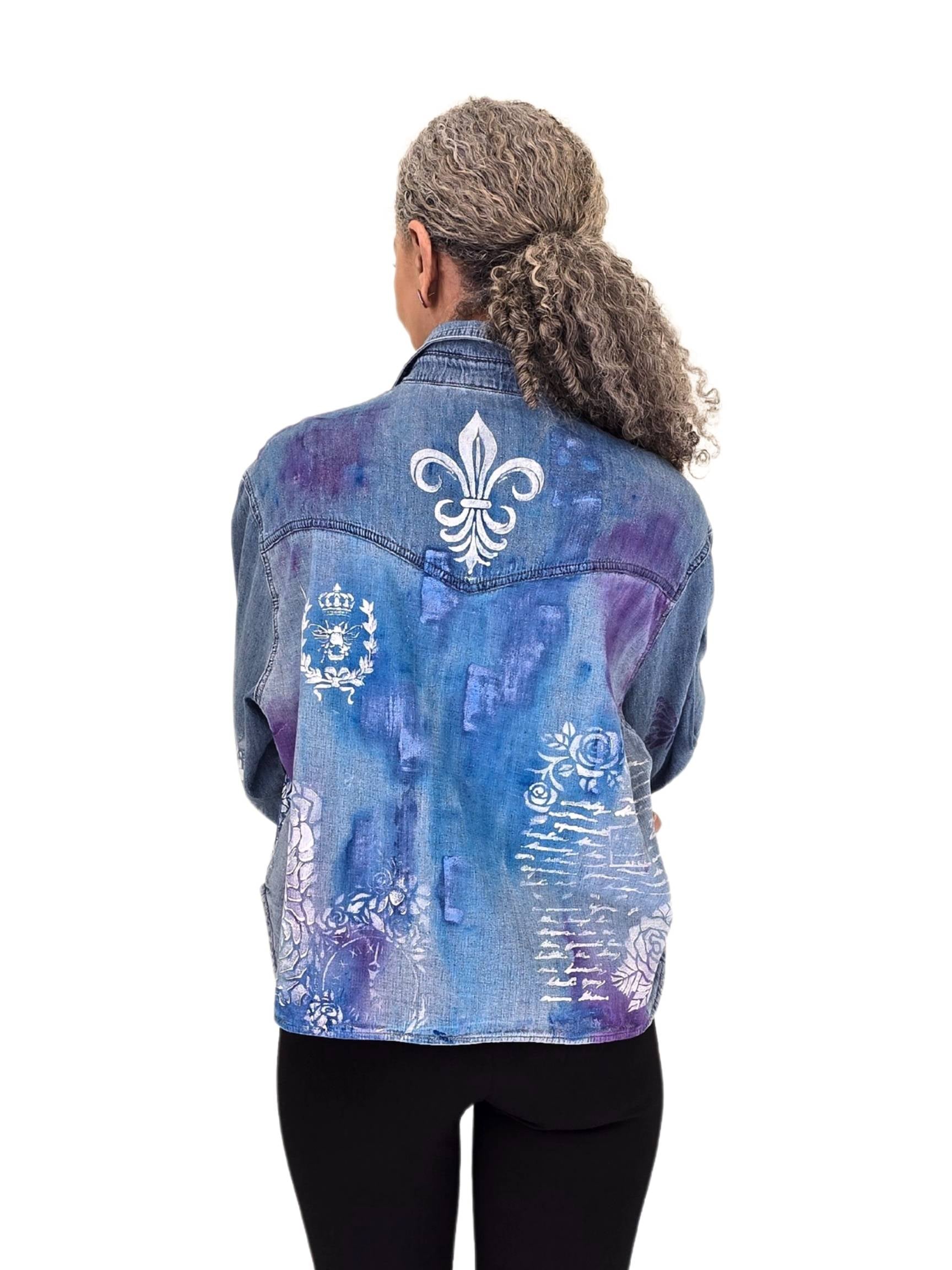 Narenee Designs- Denim Shirt with Hand Painted Designs