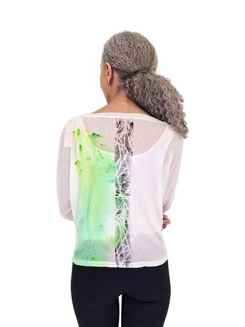 Narenee Designs- Hand Painted White Top