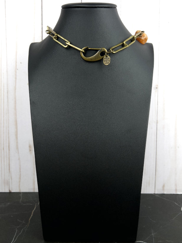 NSerena Jewelry-Carnelian Raw Nugget Necklace